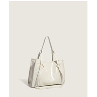 Women Tote Bag Handbags PU Leather Fashion Hobo Shoulder Bags White - Thumbnail 1