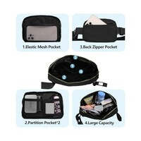 Women's Crossbody Bag Nylon Large Capacity Mobile Phone Bag Running Sports Waist Bag Grey - Thumbnail 2