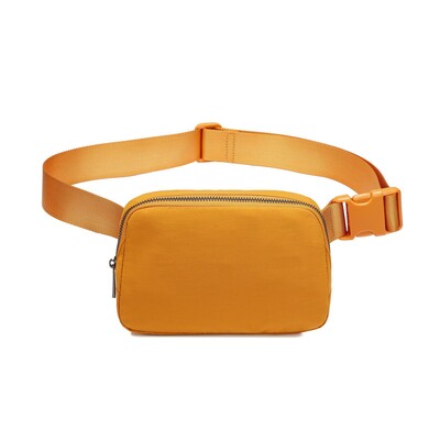 Women's Crossbody Bag Nylon Large Capacity Mobile Phone Bag Running Sports Waist Bag Yellow