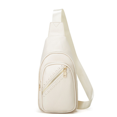 Ladies' shoulder crossbody bag outdoor small bag white - Thumbnail 5