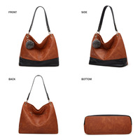 Women Hobo Bags Top Handle Satchel Shoulder Purse Bucket Handbag Multi - Thumbnail 2