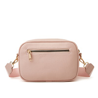 Women's Small Classy Crossbody Purse Leather Satchel Bags Pink - Thumbnail 1
