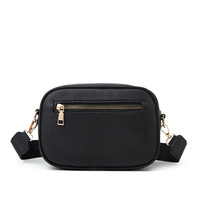 Women's Small Classy Crossbody Purse Leather Satchel Bags Black - Thumbnail 2