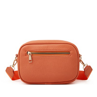 Women's Small Classy Crossbody Purse Leather Satchel Bags Orange - Thumbnail 2