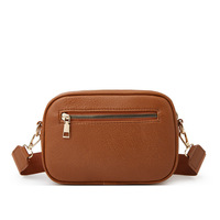 Women's Small Classy Crossbody Purse Leather Satchel Bags Brown - Thumbnail 2