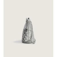 Hobo Bags Vegan Leather Crossbody Bag Guitar Strap Shoulder Purses Silver - Thumbnail 3