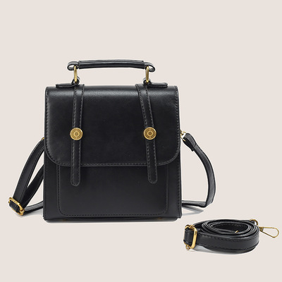 College Style Backpack Handbag Black