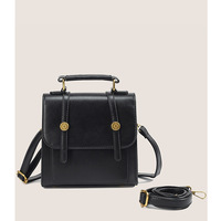 College Style Backpack Handbag Black - Thumbnail 1