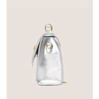 College Style Backpack Handbag Silver - Thumbnail 2