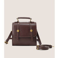 College Style Backpack Handbag Brown - Thumbnail 1