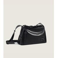 Ladies' Pleated Cloud Bag Small Classy Crossbody Purse Black - Thumbnail 2