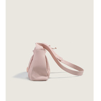 Ladies' Pleated Cloud Bag Small Classy Crossbody Purse Pink - Thumbnail 3
