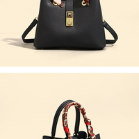 Women Designer Handbag and Purse, PU Leather Top Handle Satchel Shoulder Bag Black - Thumbnail 1