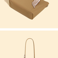 Women Tote Bags Medium Top Handle Handbags with Scarf Brown - Thumbnail 3