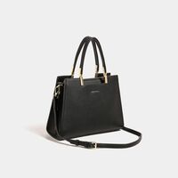 Large Canvas Tote Bag for Women,Womens Laptop Work Book Bags Crossbody Purse Handbag Black - Thumbnail 1