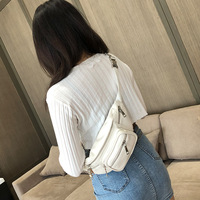 Ladies' Waist Bag Crossbody Bag White - Thumbnail 1