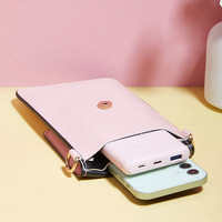 Ladies' Mobile Phone Bag Wallet Crossbody Bag Pink - Thumbnail 2