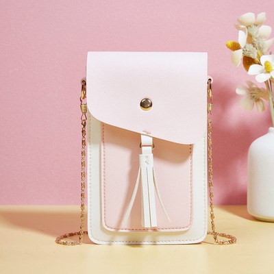 Ladies' mobile phone bag crossbody bag pink