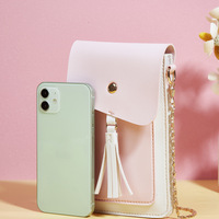 Ladies' Mobile Phone Bag Crossbody Bag Pink - Thumbnail 2