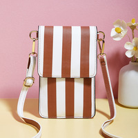 Ladies' Mobile Phone Bag Crossbody Bag Brown - Thumbnail 1