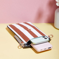 Ladies' Mobile Phone Bag Crossbody Bag Brown - Thumbnail 3