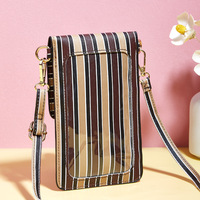 Ladies' Mobile Phone Bag Wallet Brown - Thumbnail 2