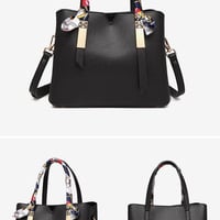 Purses and Handbags for Women Crossbody PU Leather Tote Top Handle Satchel Shoulder Bags  Black - Thumbnail 1