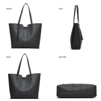 Women Pu Leather Handbag Messenger Shoulder Bag Lady Tote Purse Crossbody Black - Thumbnail 1