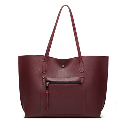 Ladies leather tote shoulder bag handbag purse messenger hobo bag purple - Thumbnail 3