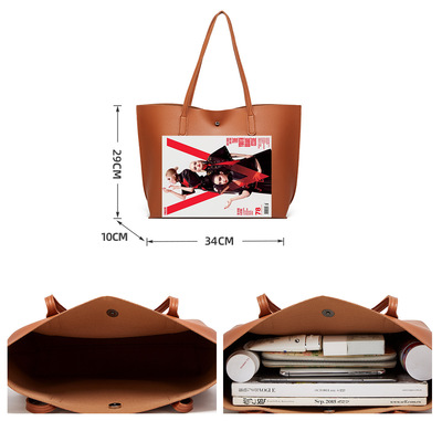 Ladies leather tote shoulder bag handbag purse messenger hobo bag black