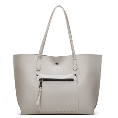 Ladies Leather Tote Shoulder Bag Handbag Purse Messenger Hobo Bag Grey