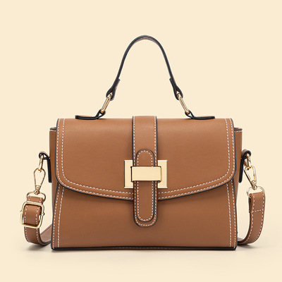Women retro pu leather handbag brown - Thumbnail 5