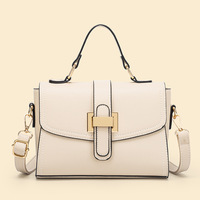 Women Retro PU Leather Handbag White - Thumbnail 1