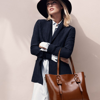 Women ladies handbags tote bag hobo purse satchel shoulder bags brown