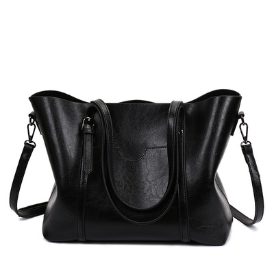 Leather purse for women real leather tote for women ladies shoulder handbag black - Thumbnail 5