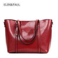 Leather Purse For Women Real Leather Tote For Women Ladies Shoulder Handbag Red - Thumbnail 2