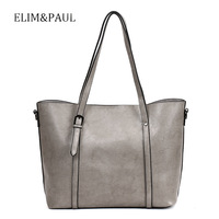 Leather Purse For Women Real Leather Tote For Women Ladies Shoulder Handbag Grey - Thumbnail 1