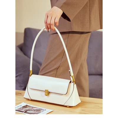 Genuine leather women tote bag handbags white