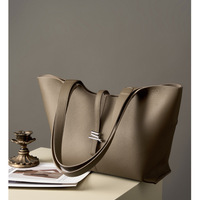 Genuine Leather Shoulder Crossbody Purse For Women Grey - Thumbnail 1