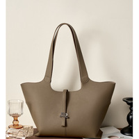 Genuine Leather Shoulder Crossbody Purse For Women Grey - Thumbnail 2