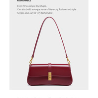 Genuine Leather Satchel Handbag for Women Vintage Handmade Shoulder Bag Red - Thumbnail 1