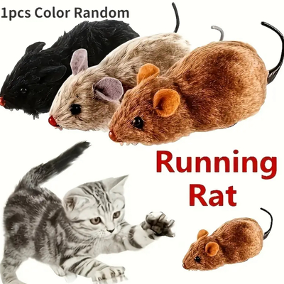 Plush wind-up cat toy-random color