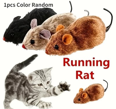 Plush Wind-Up Cat Toy-Random Color