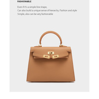 Genuine Leather Satchel Handbag for Women Vintage Handmade Shoulder Bag Brown - Thumbnail 1