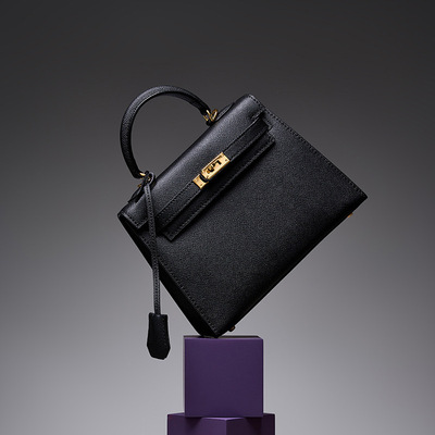 Genuine leather satchel handbag for women vintage handmade shoulder bag black - Thumbnail 5