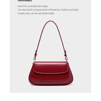 Genuine Leather Women Small Shoulder Purses and Handbags Red - Thumbnail 1