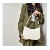 Real Leather Crossbody Handbags Purses Sling Crossover Shoulder Bag White - Thumbnail 3