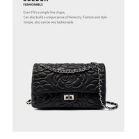 Women Genuine Leather Shoulder Bags Classic Crossbody Purses for Lady Handbag Black - Thumbnail 1