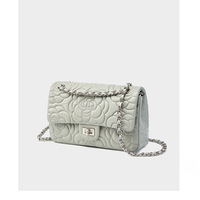 Women Genuine Leather Shoulder Bags Classic Crossbody Purses for Lady Handbag Grey - Thumbnail 2