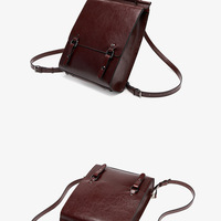 Genuine Leather Backpack British College Style Backpack Purple - Thumbnail 1